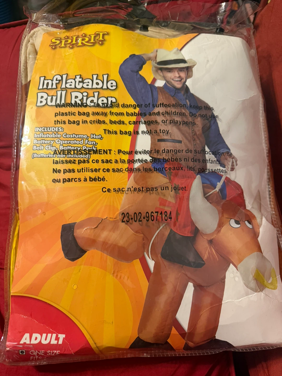 Spirit Halloween Inflatable Bull Rider Costume