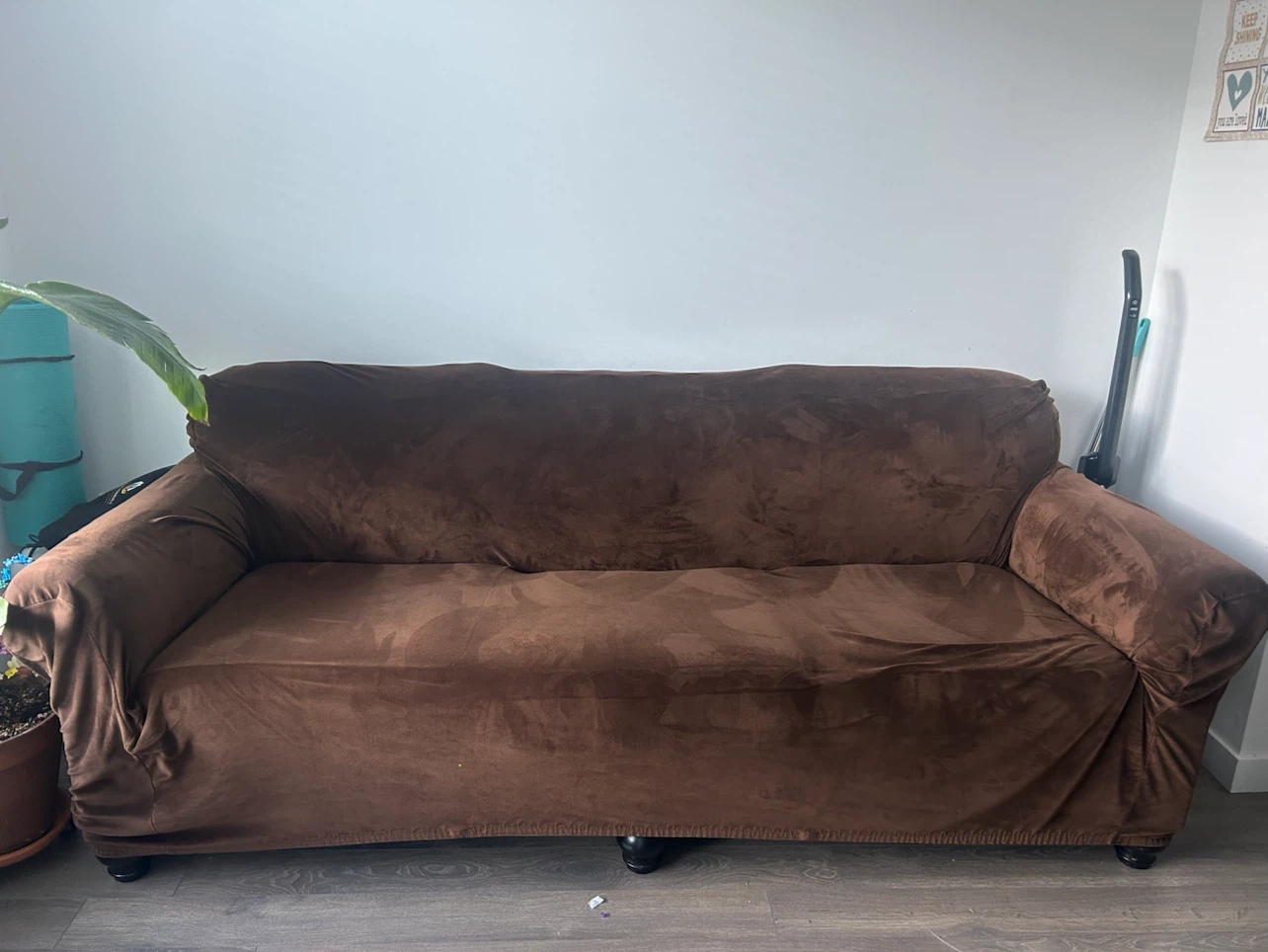 Sofa with Brown velvet sofa cover - photo 3