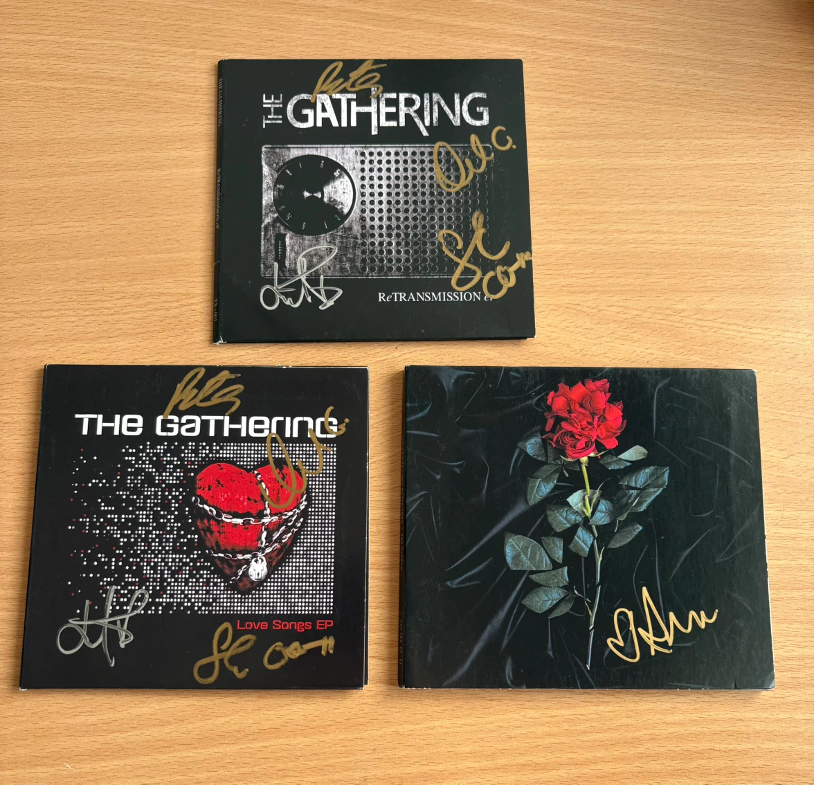 The Gathering Autographed CD Collection + Pins and Sticker