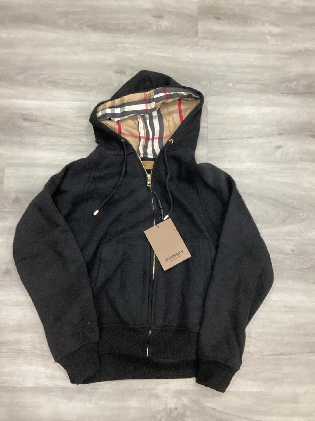 Burberry Black Zip-Up Hoodie