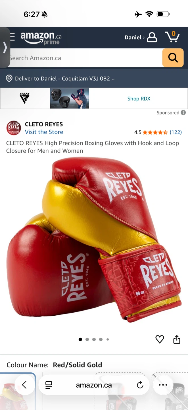 Cleto Reyes High Precision Boxing Gloves Red/Gold