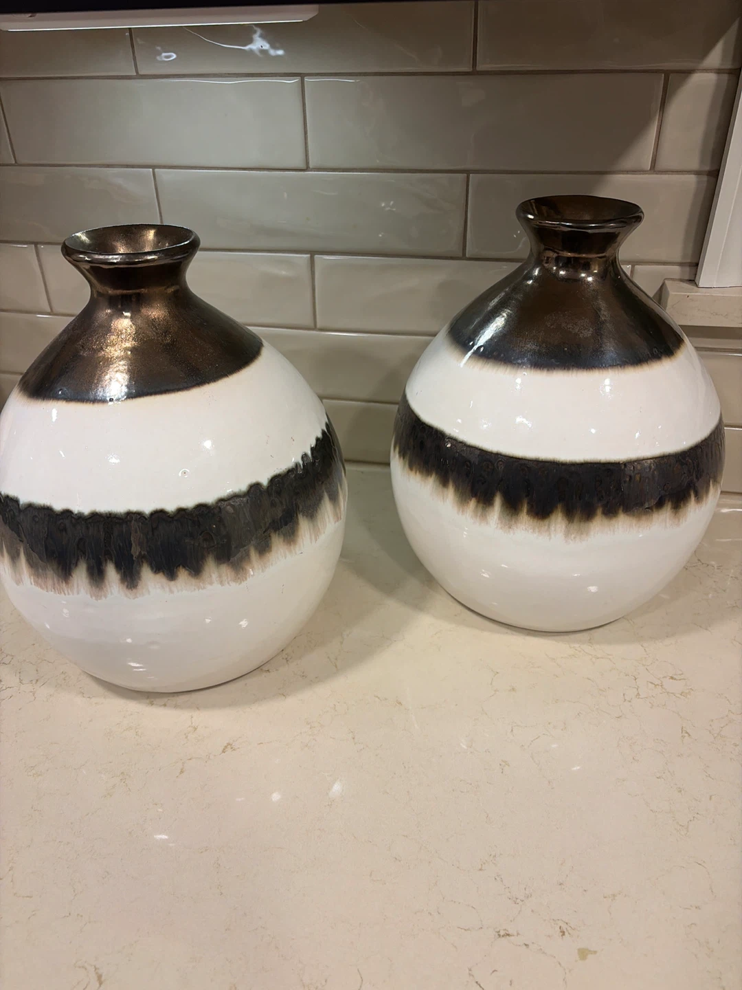Two Round Ceramic Vases