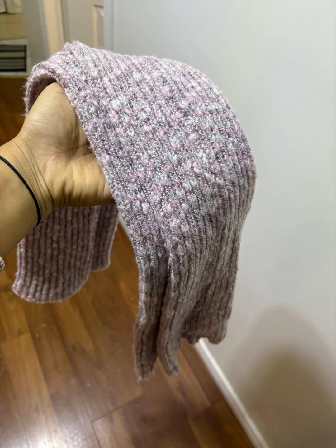 Ribbed Knit leg warmers Pink and Grey