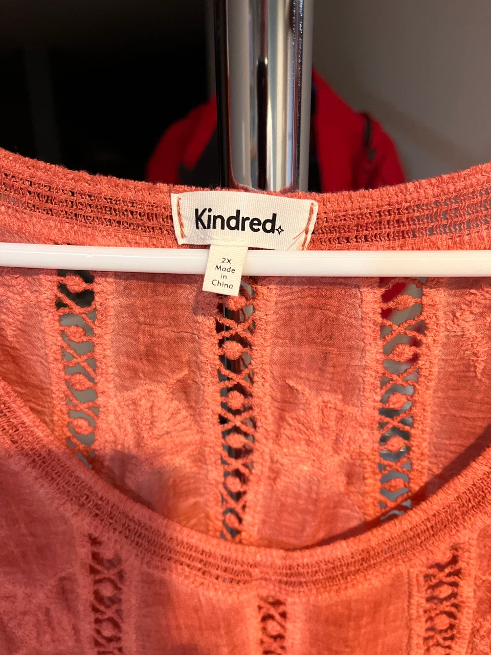 Kindred Coral Crochet Detail Top - photo 2