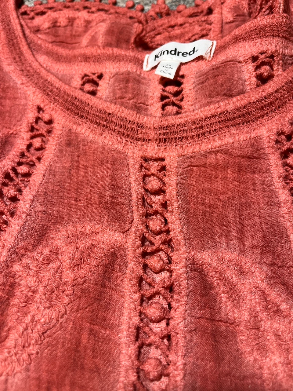 Kindred Coral Crochet Detail Top - photo 5