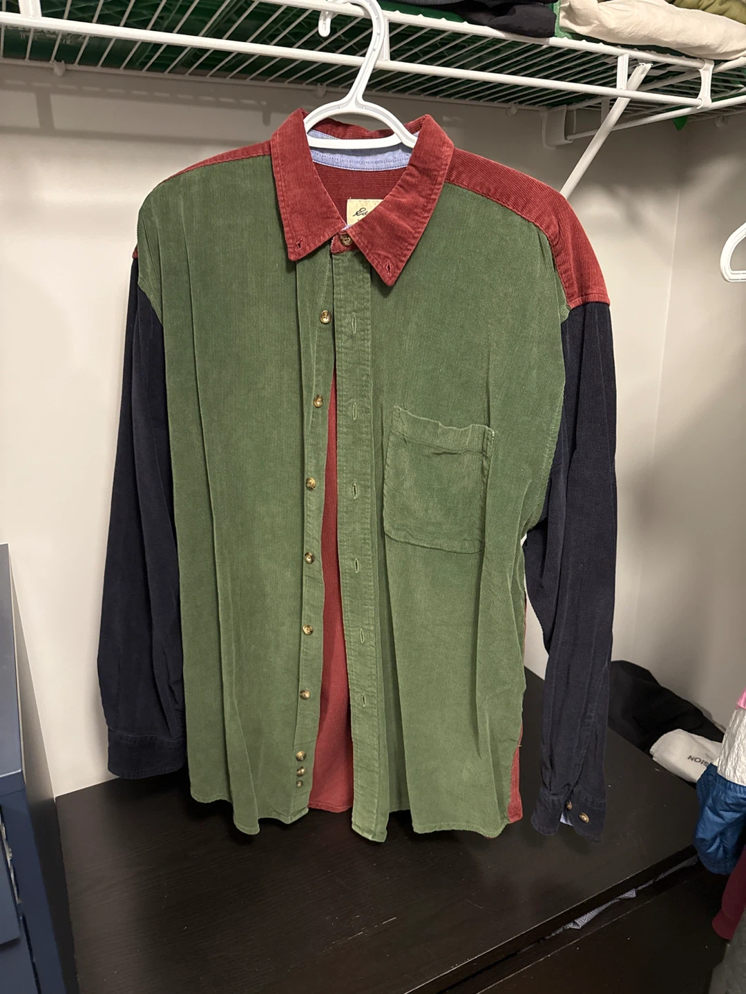 Eddie Bauer Men's Colour-Block Corduroy Shirt