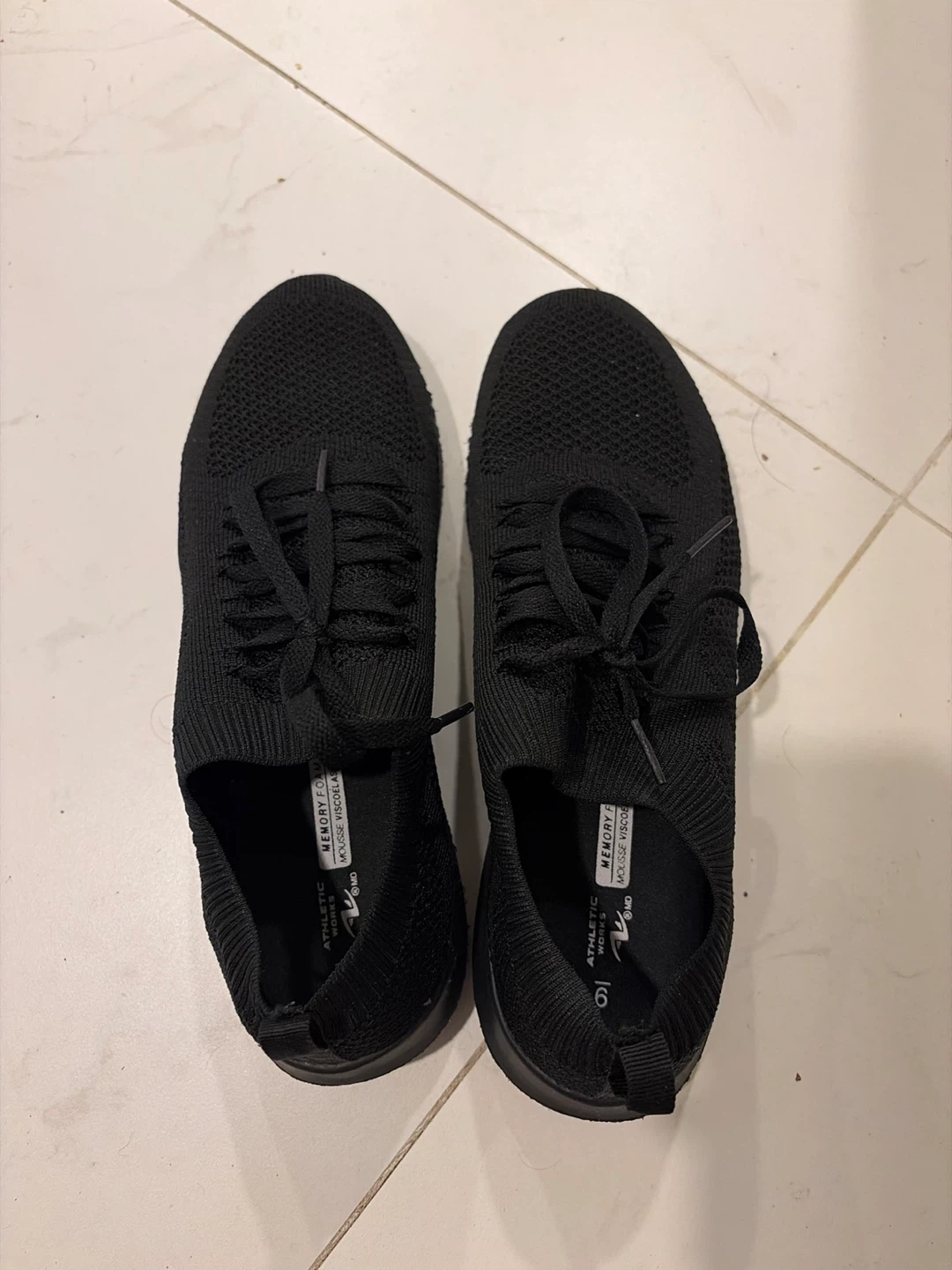 Athletic Works Black Memory Foam Sneakers Size 6