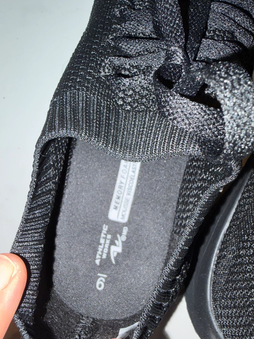 Athletic Works Black Memory Foam Sneakers Size 6 - photo 2