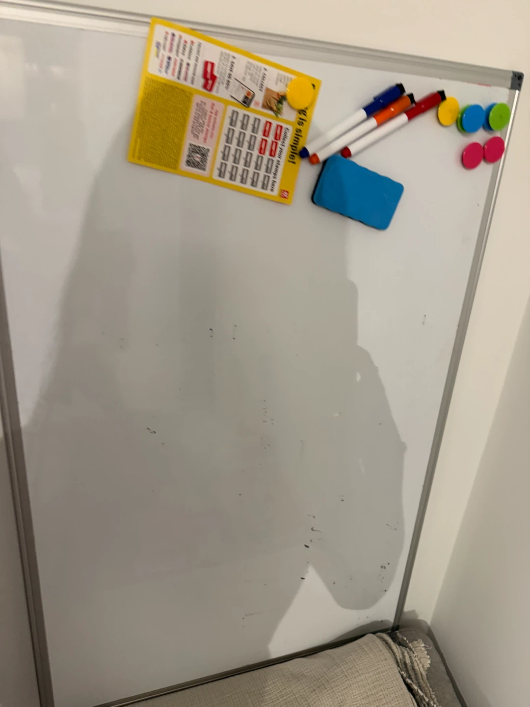 Whiteboard with Markers and Magnets