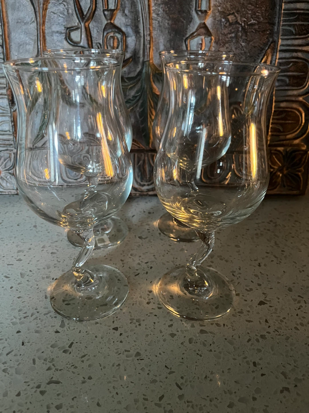 Set of 4 Spiral Stem Cocktail Glasses