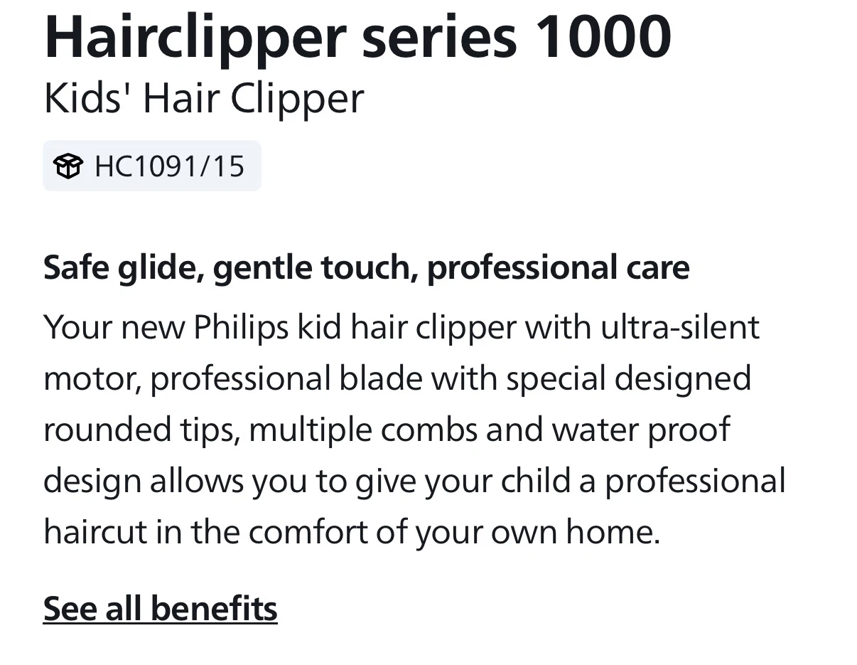 New Philips Kids Hair Clipper Set / Safe Cutting System - photo 3