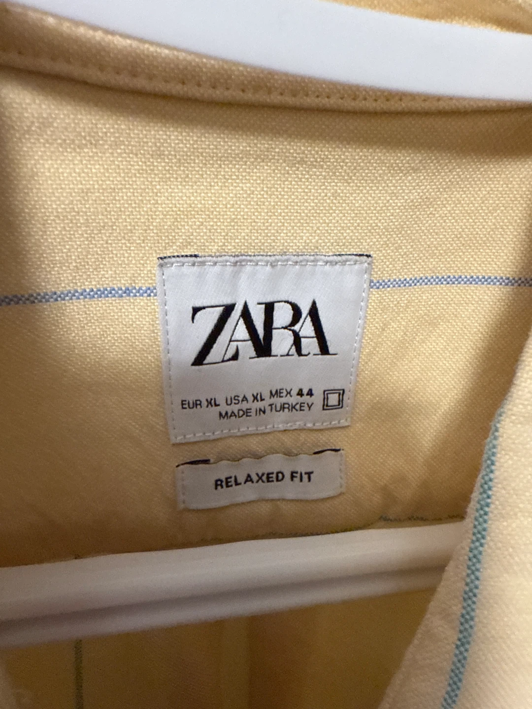 Zara Men's Yellow Striped Long Sleeve Shirt XL - photo 3