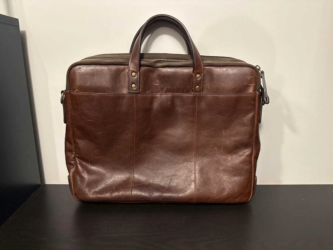 Fossil Brown Leather Briefcase - photo 2
