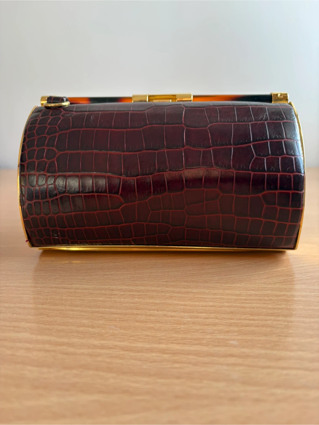 Faux Crocodile Hard Shell Clutch - photo 2