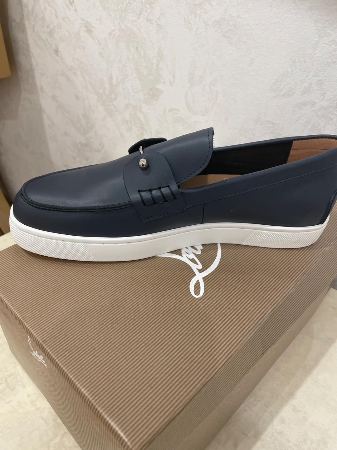 Christian Louboutin Navy Loafers Size 45