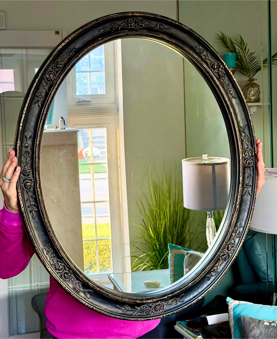 VERY LARGE OVAL MIRROR