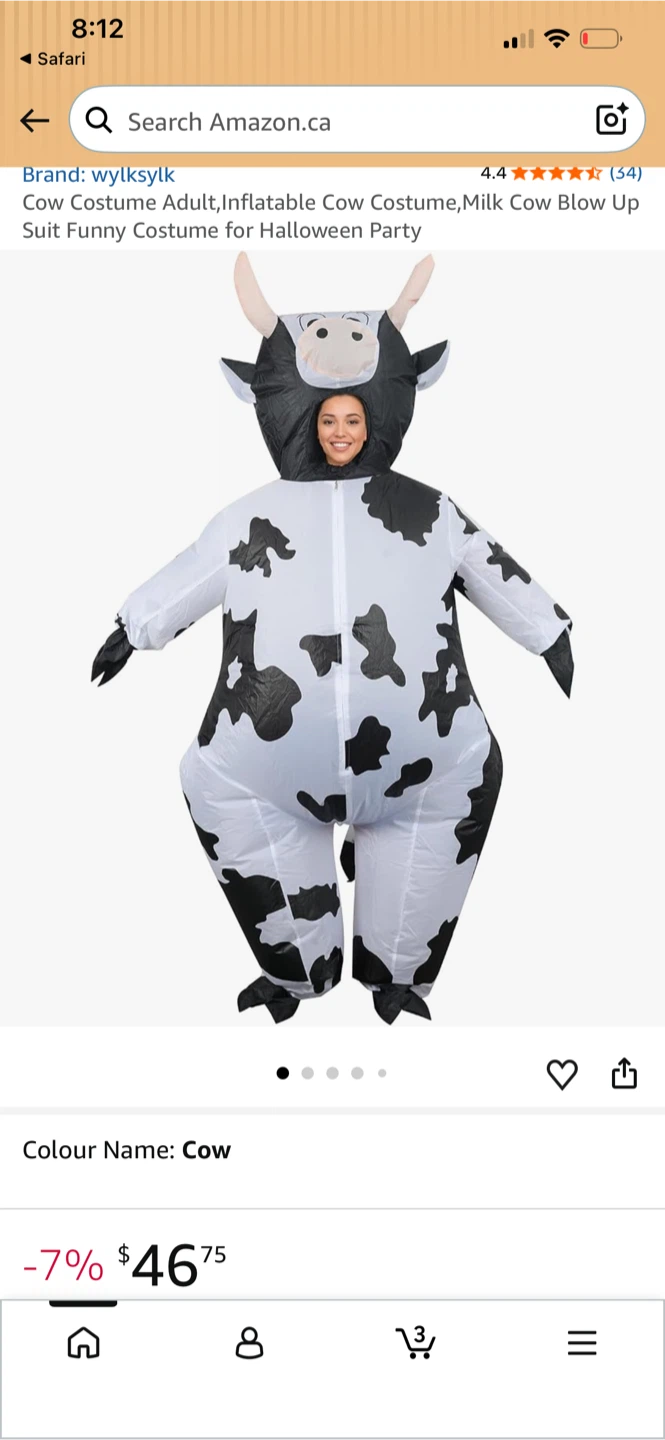 wylksylk Inflatable Cow Costume