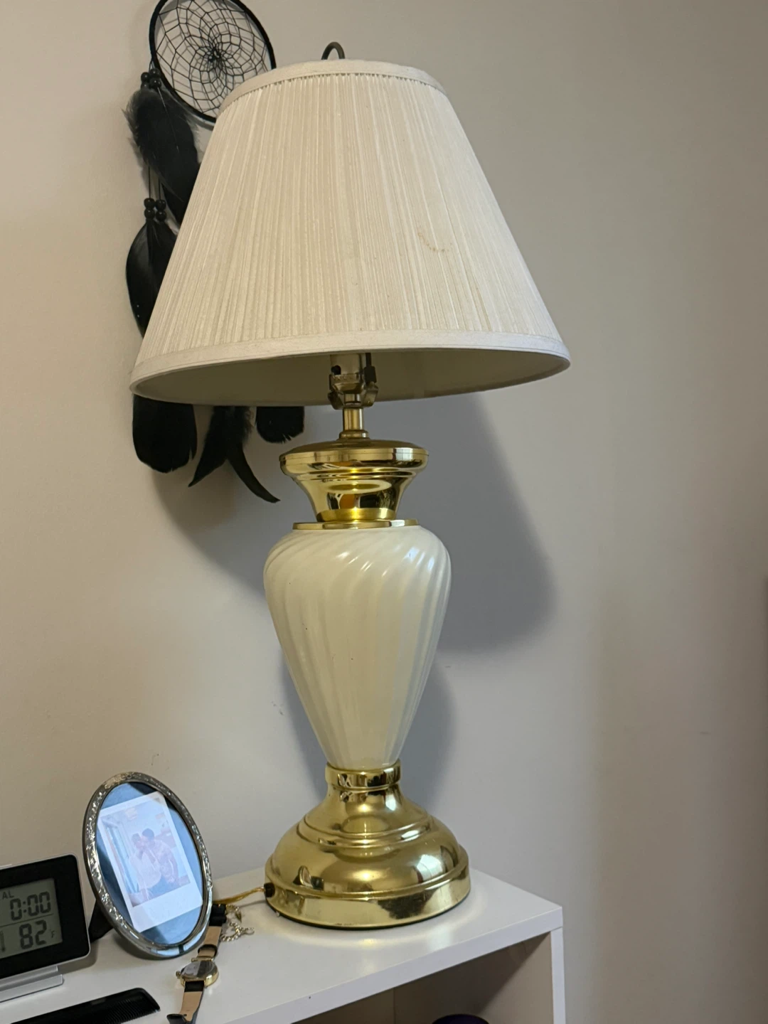 Vintage Brass and Ceramic Table Lamp