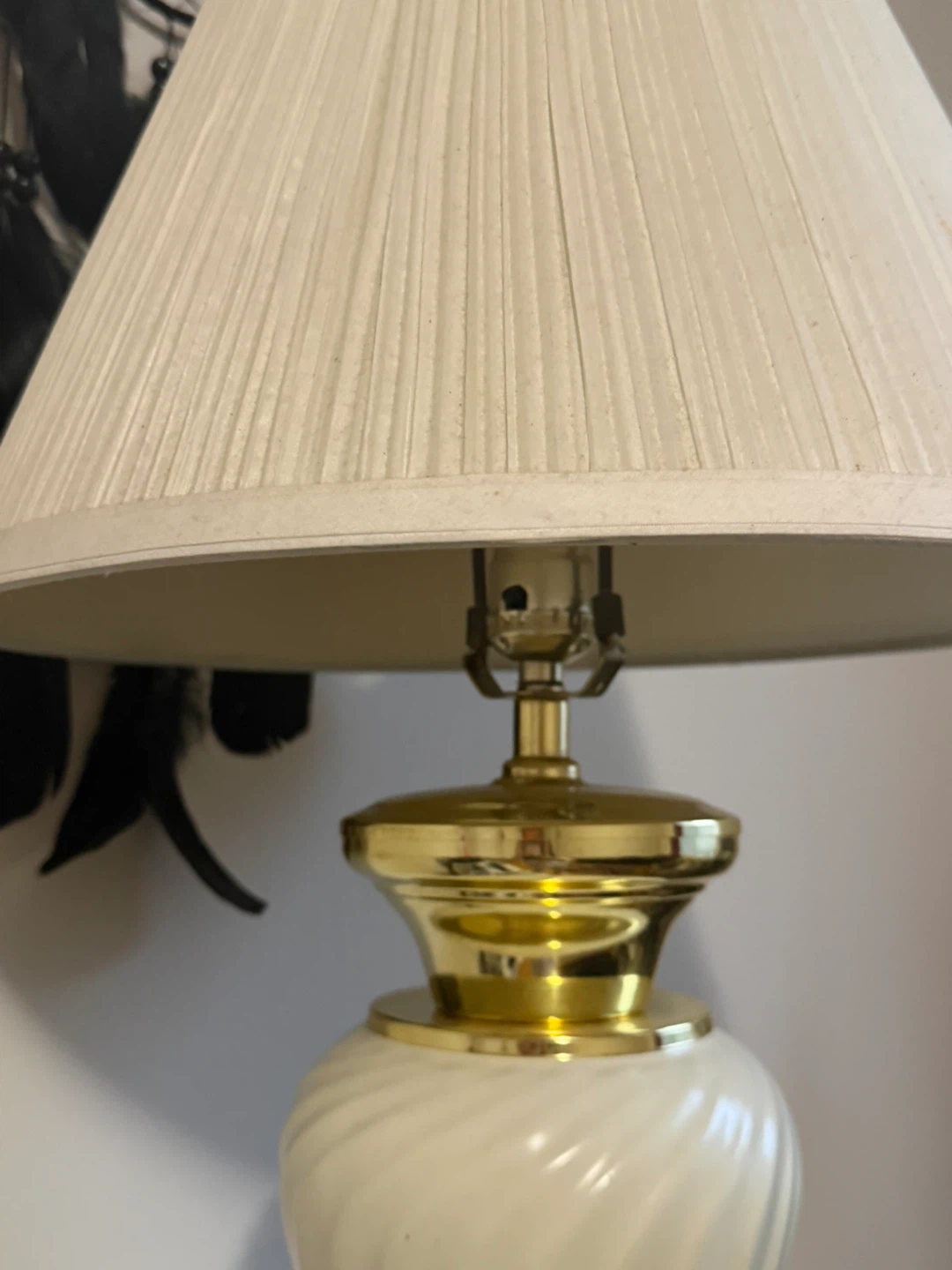 Vintage Brass and Ceramic Table Lamp - photo 2