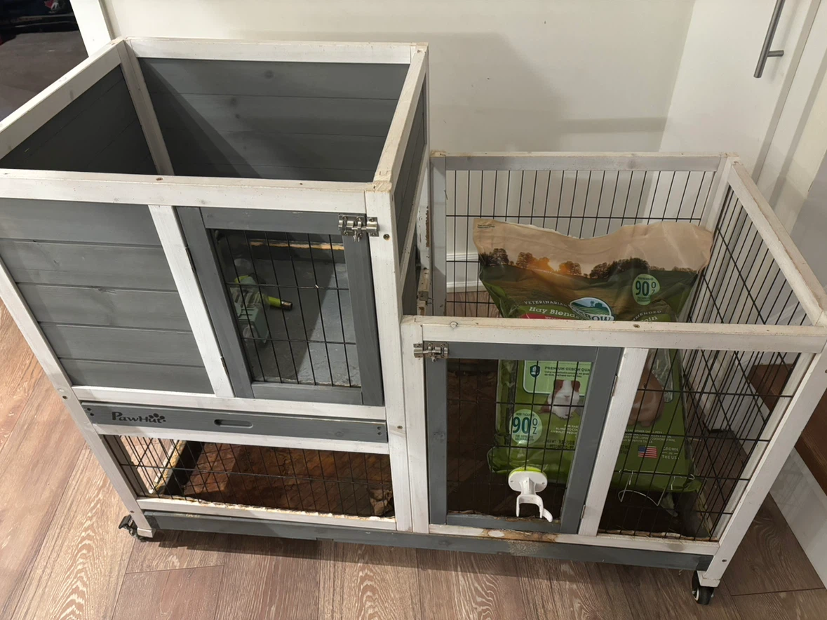 PawHut Rabbit Hutch with Exercise Pen