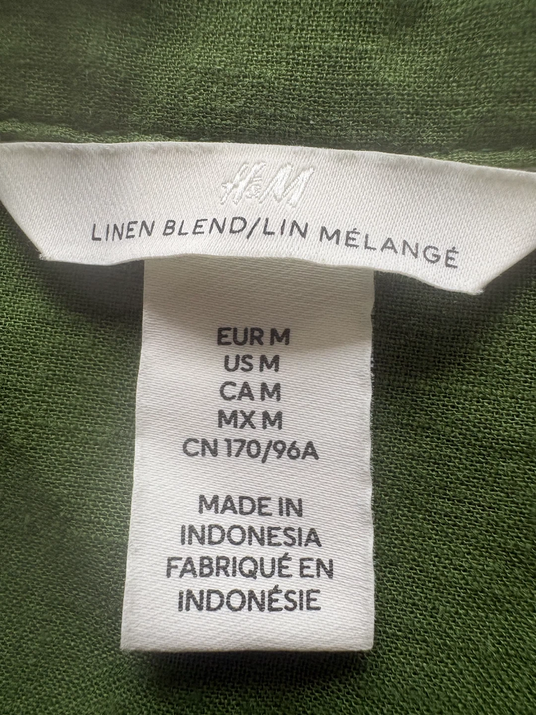 H&M Green Linen Blend Shirt size M - photo 5