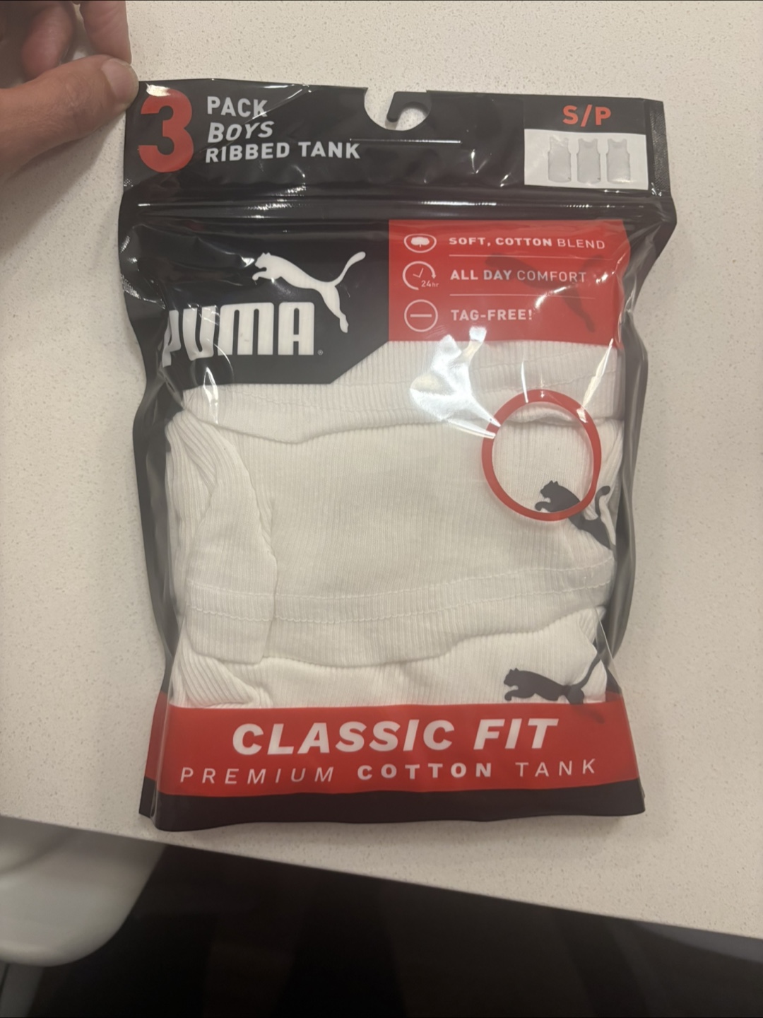 Puma Boys Ribbed Tank Top 3-Pack Size S