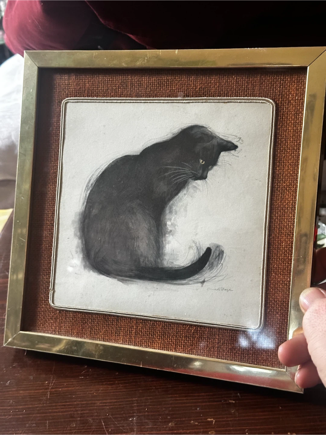Danish Mid-Century Mads Stage Cat Lithograph