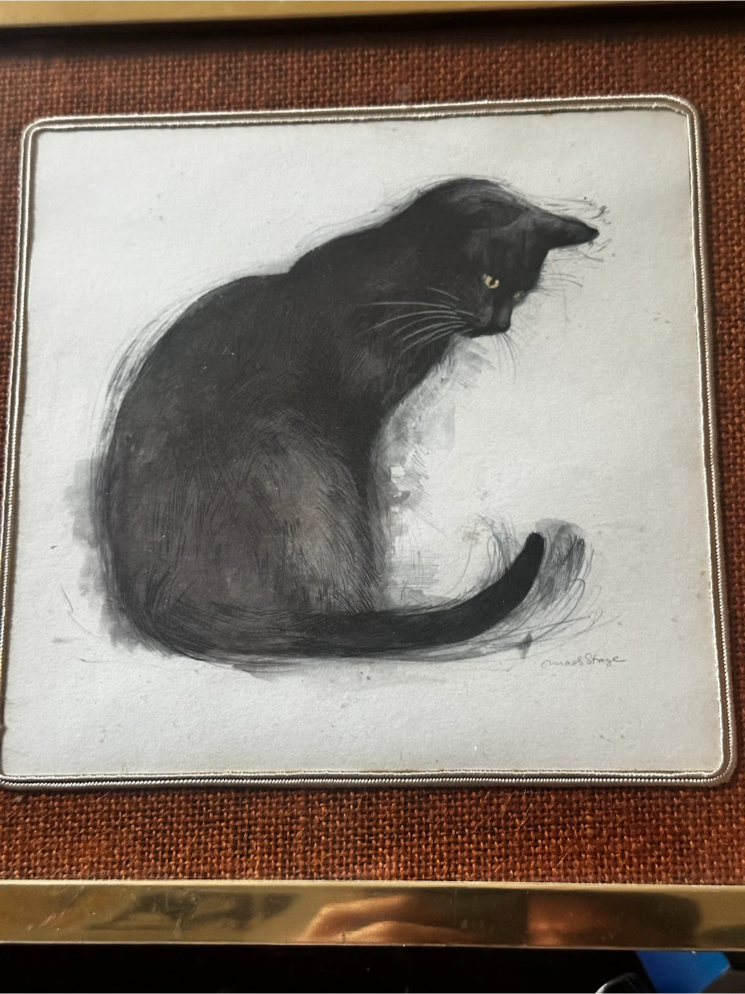 Danish Mid-Century Mads Stage Cat Lithograph - photo 2