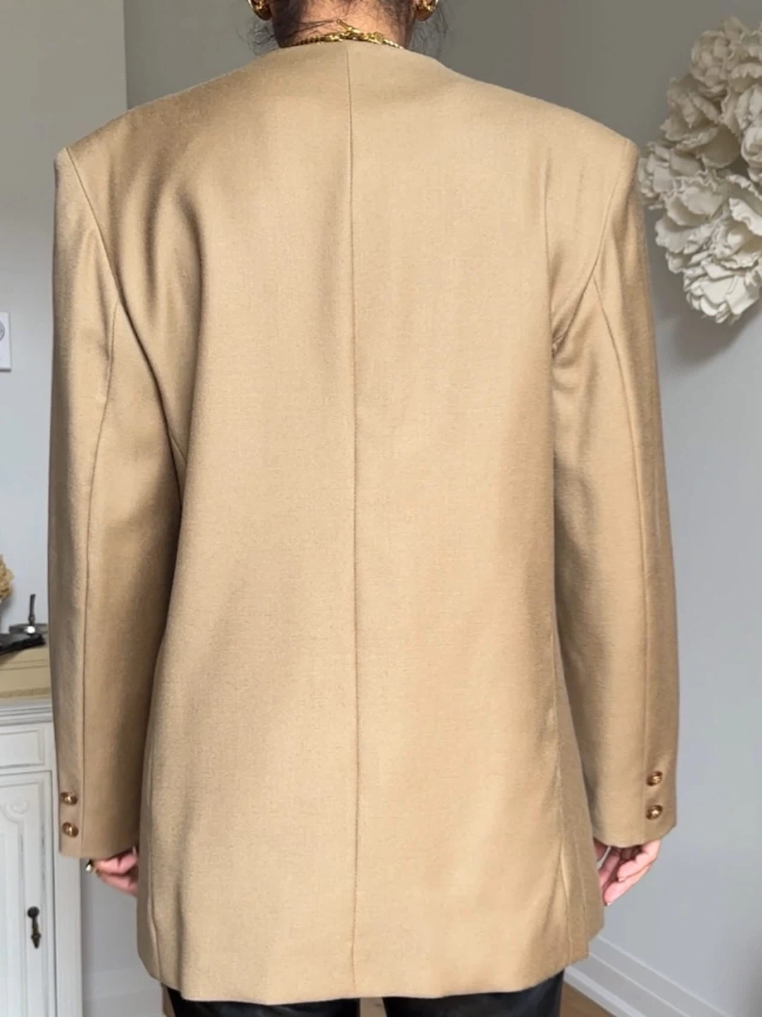 Vintage Tan Wool Oversized Blazer - photo 3