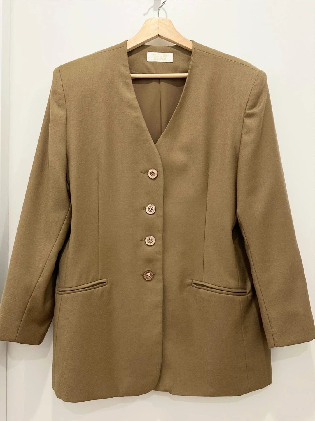 Vintage Tan Wool Oversized Blazer - photo 4
