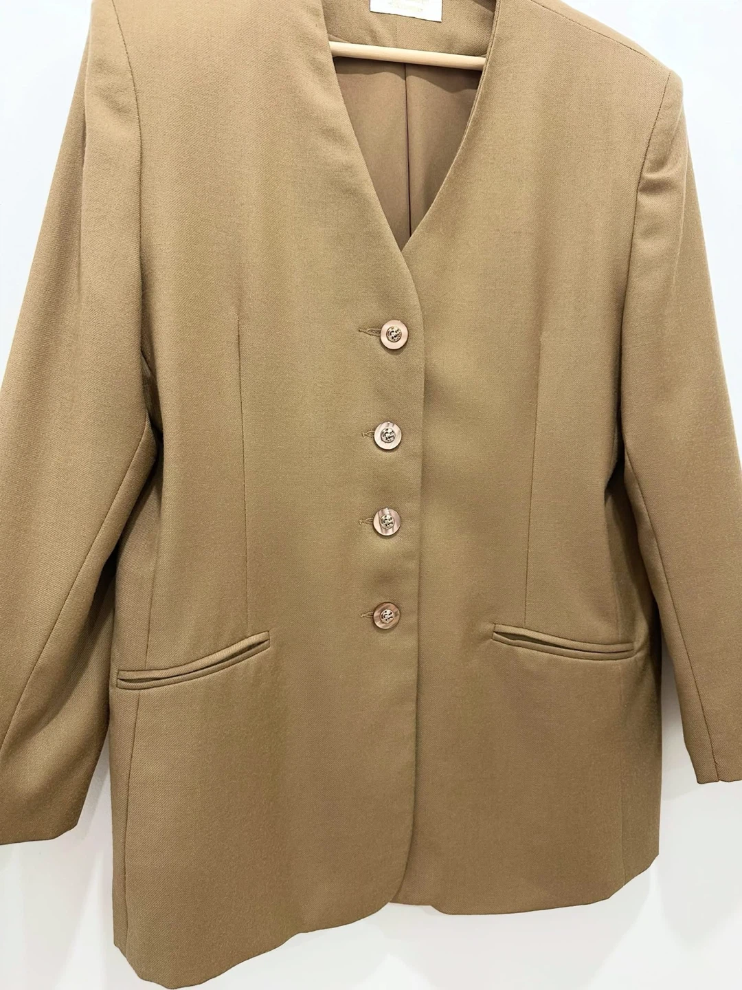 Vintage Tan Wool Oversized Blazer - photo 5