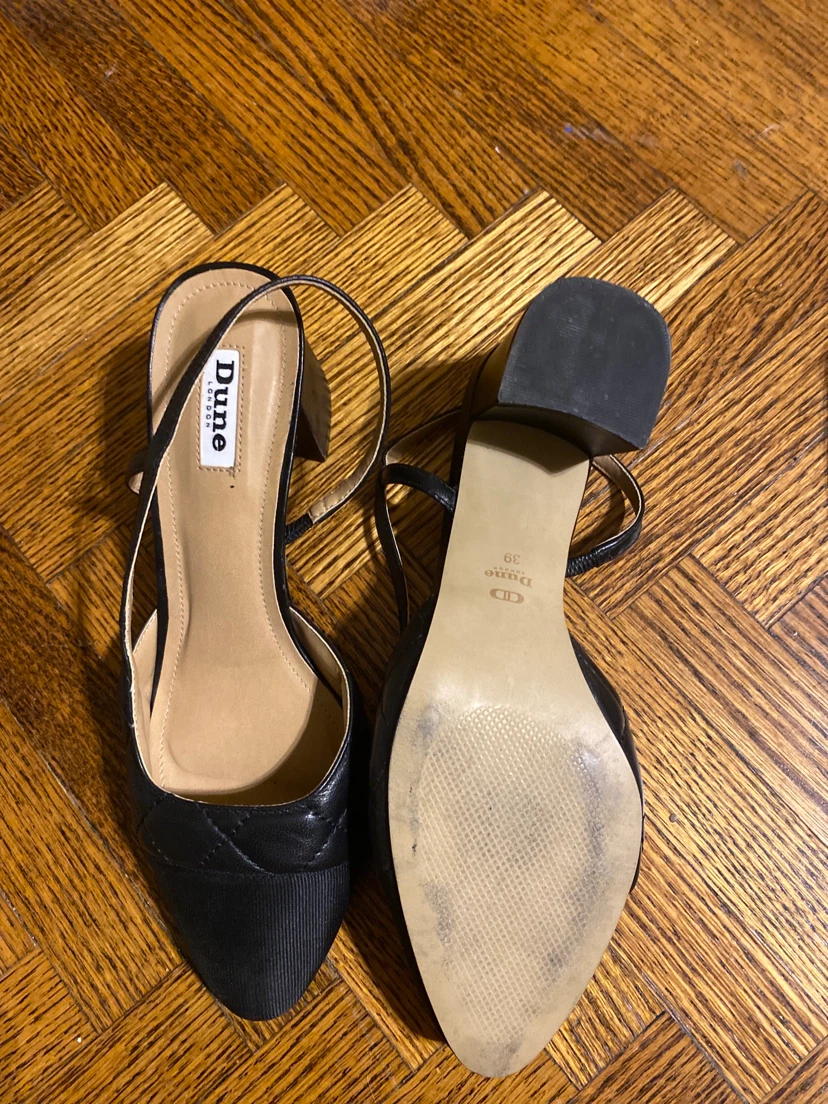 Dune London Black Quilted Slingback Heels - photo 2