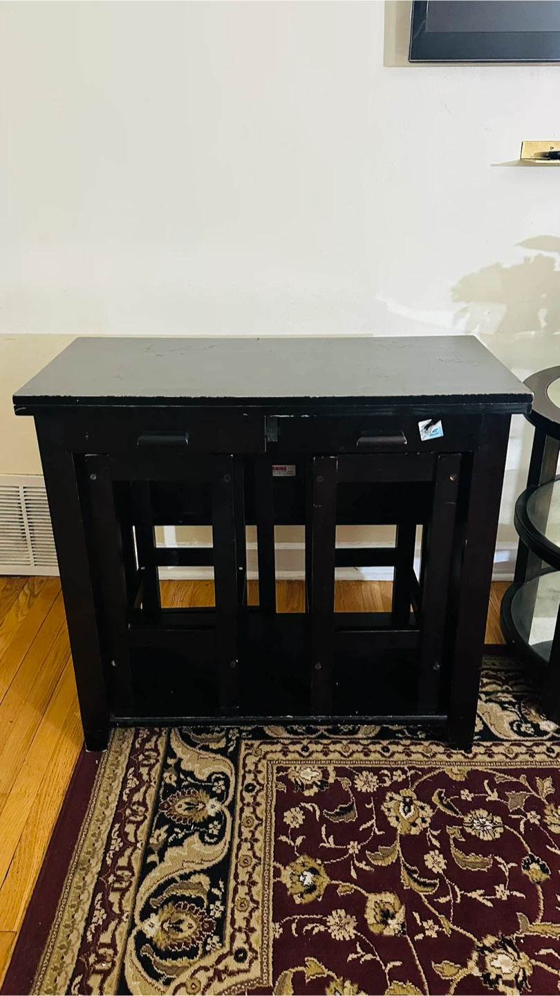 Black Space-Saving Breakfast Table Set - photo 2