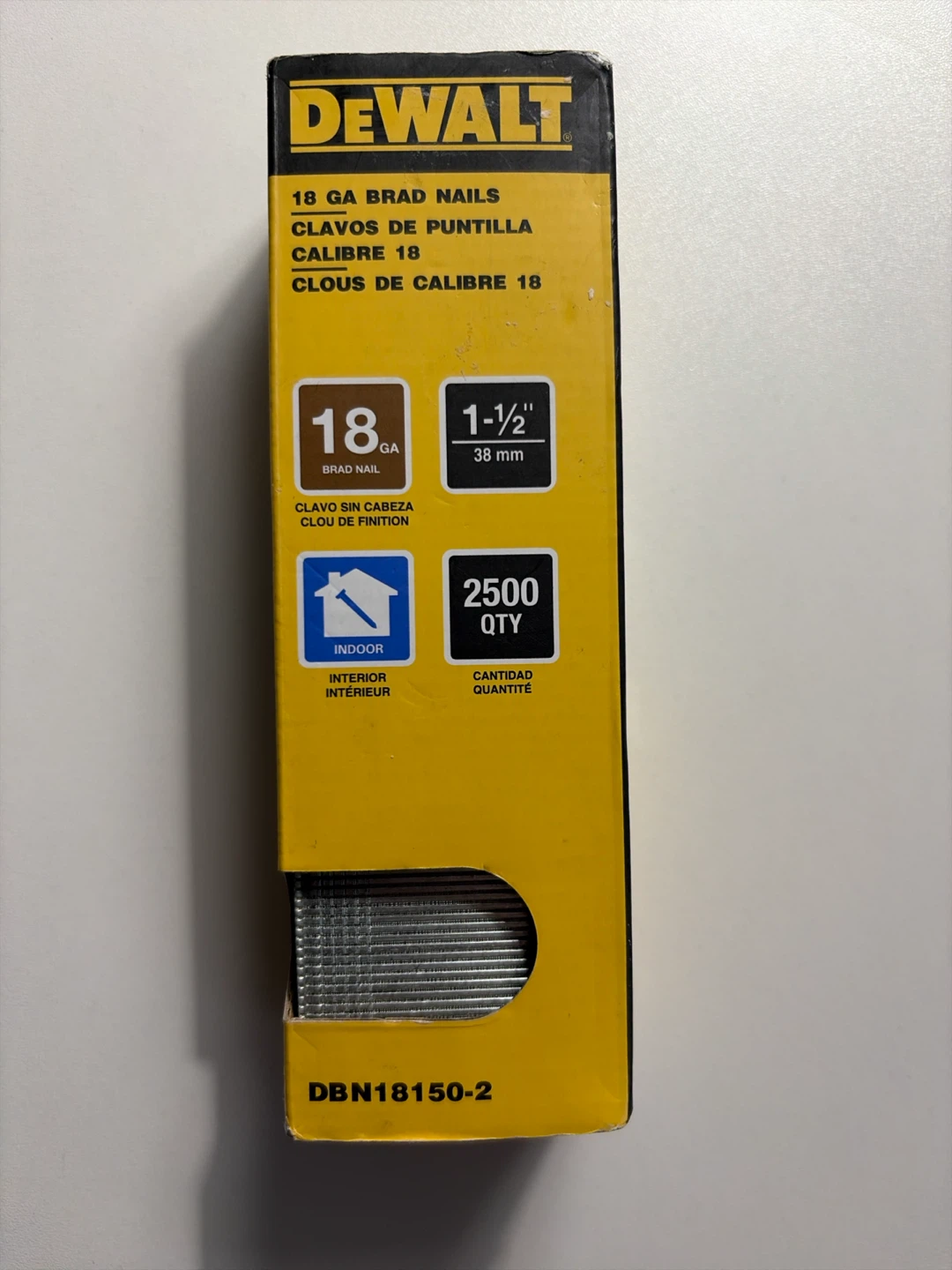 DeWalt 18 GA 1-1/2 inch Brad Nails 2500 Pack