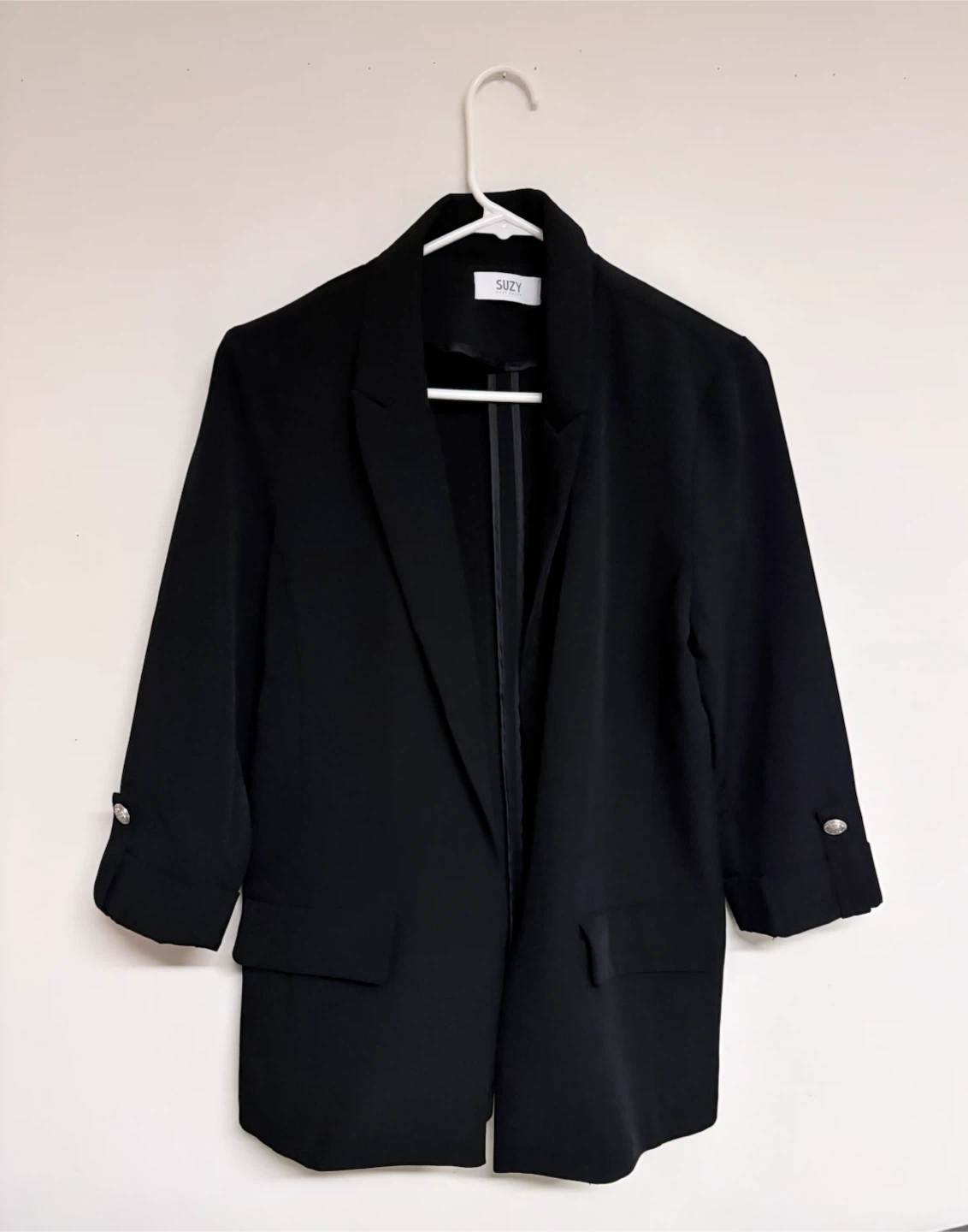 Open front blazer with cuffed sleeves (new )