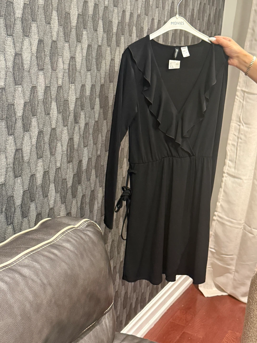 H&M DIVIDED Black Ruffle Dress Size 8