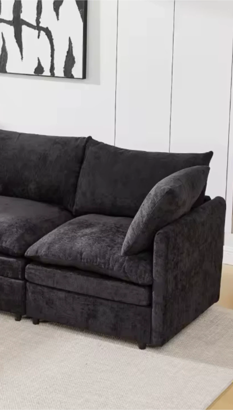 Modern dark gray textured sofa - photo 2