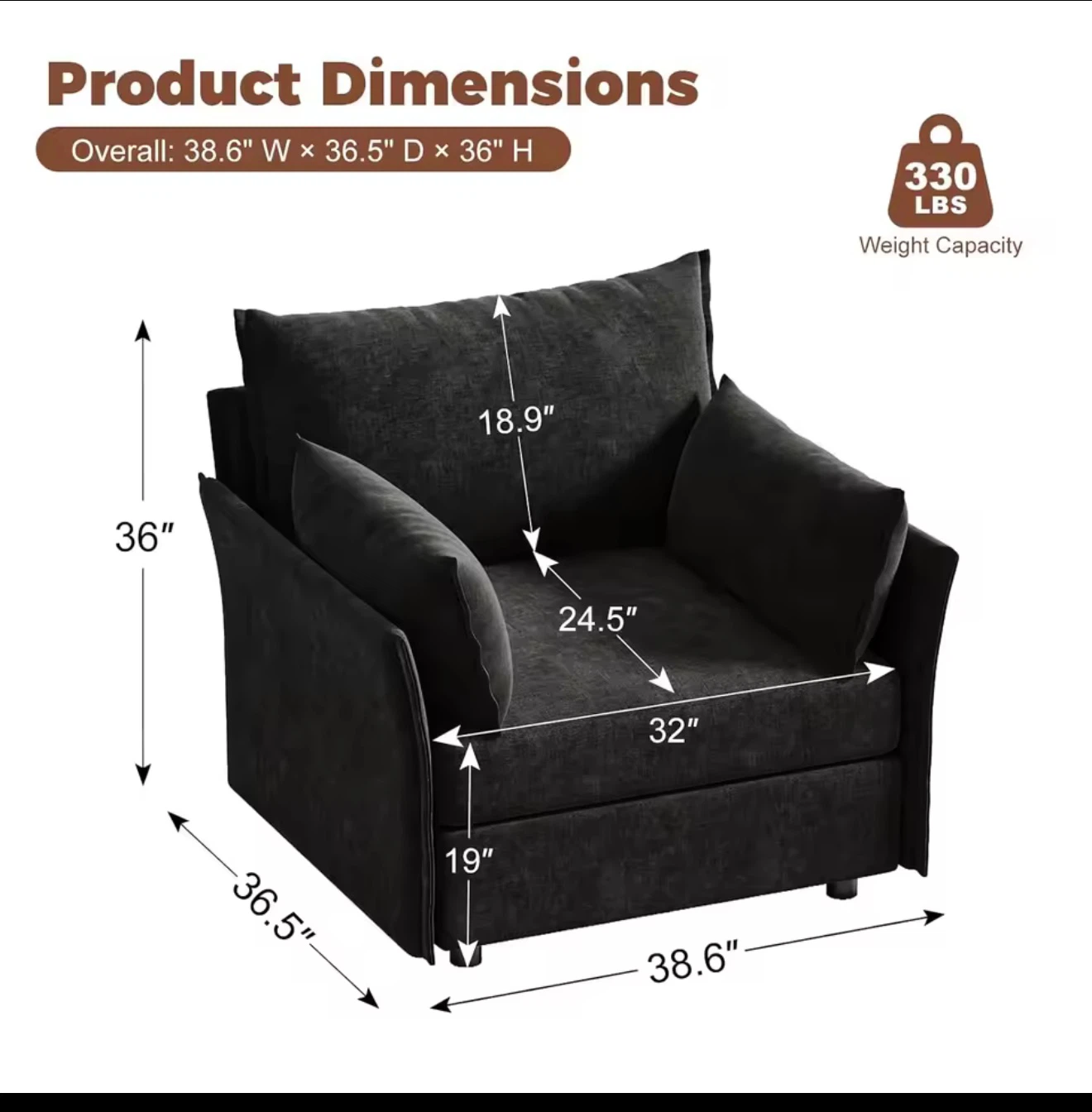 Modern dark gray textured sofa - photo 3