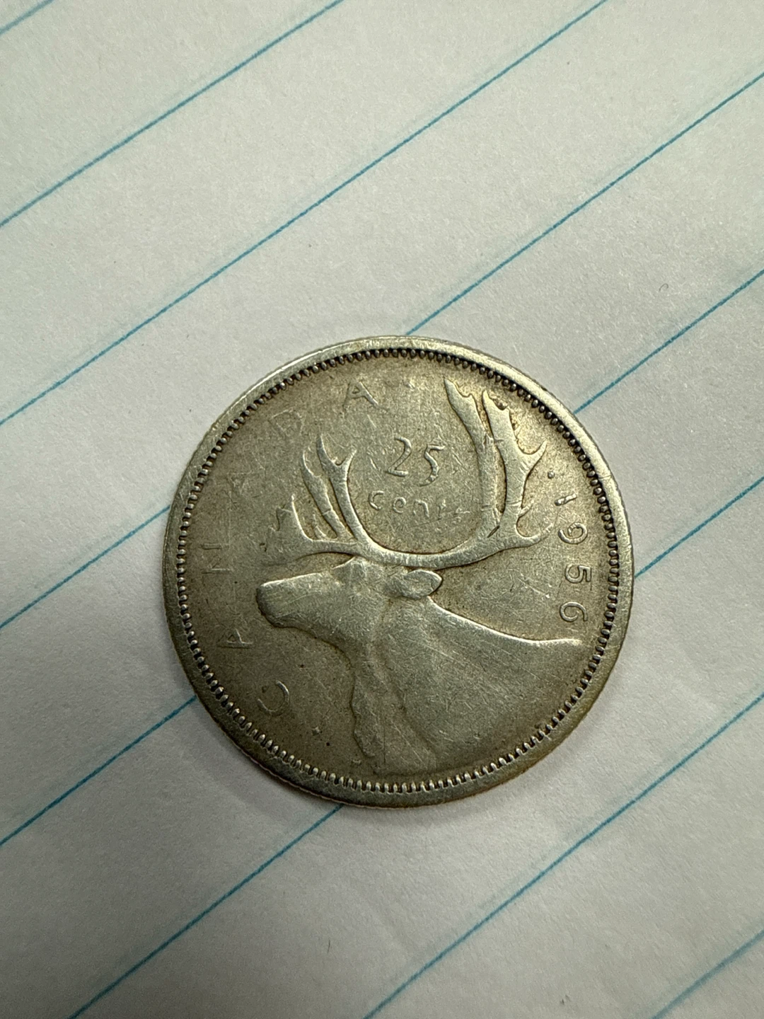 1956 Canadian 25 Cent Coin