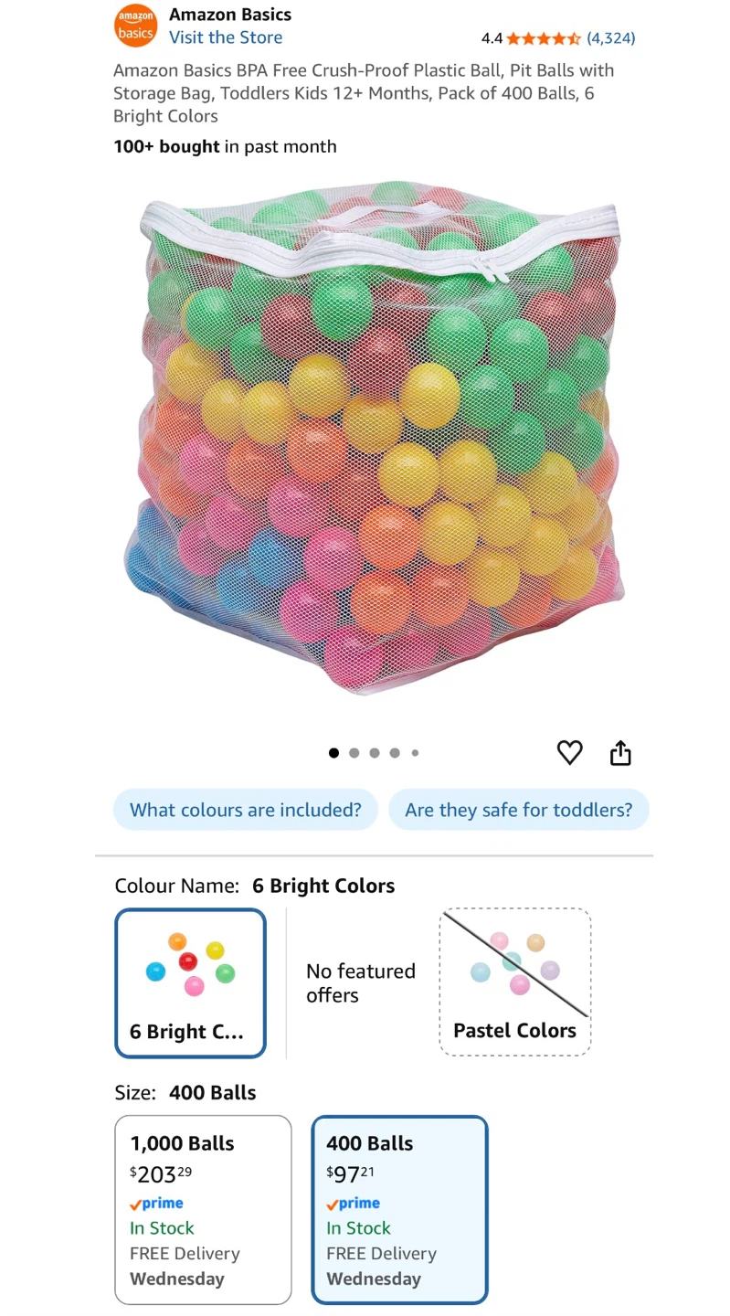 Amazon Basics Ball Pit Balls - 400 Pack - photo 3