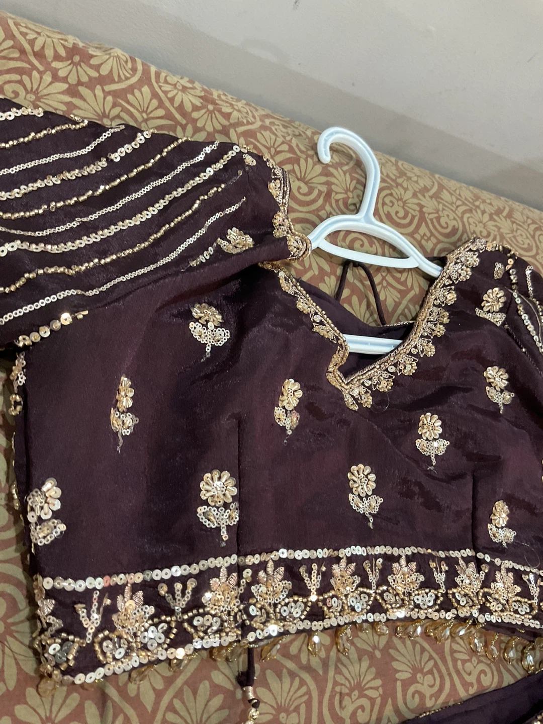 Dark Plum Embellished Lehenga Choli Set - photo 4