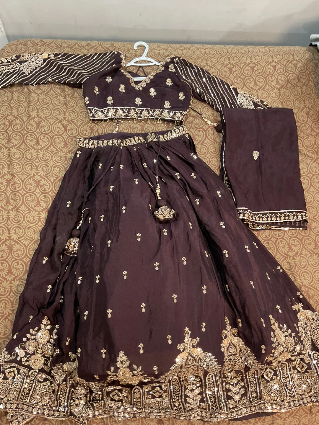 Dark Plum Embellished Lehenga Choli Set - photo 5