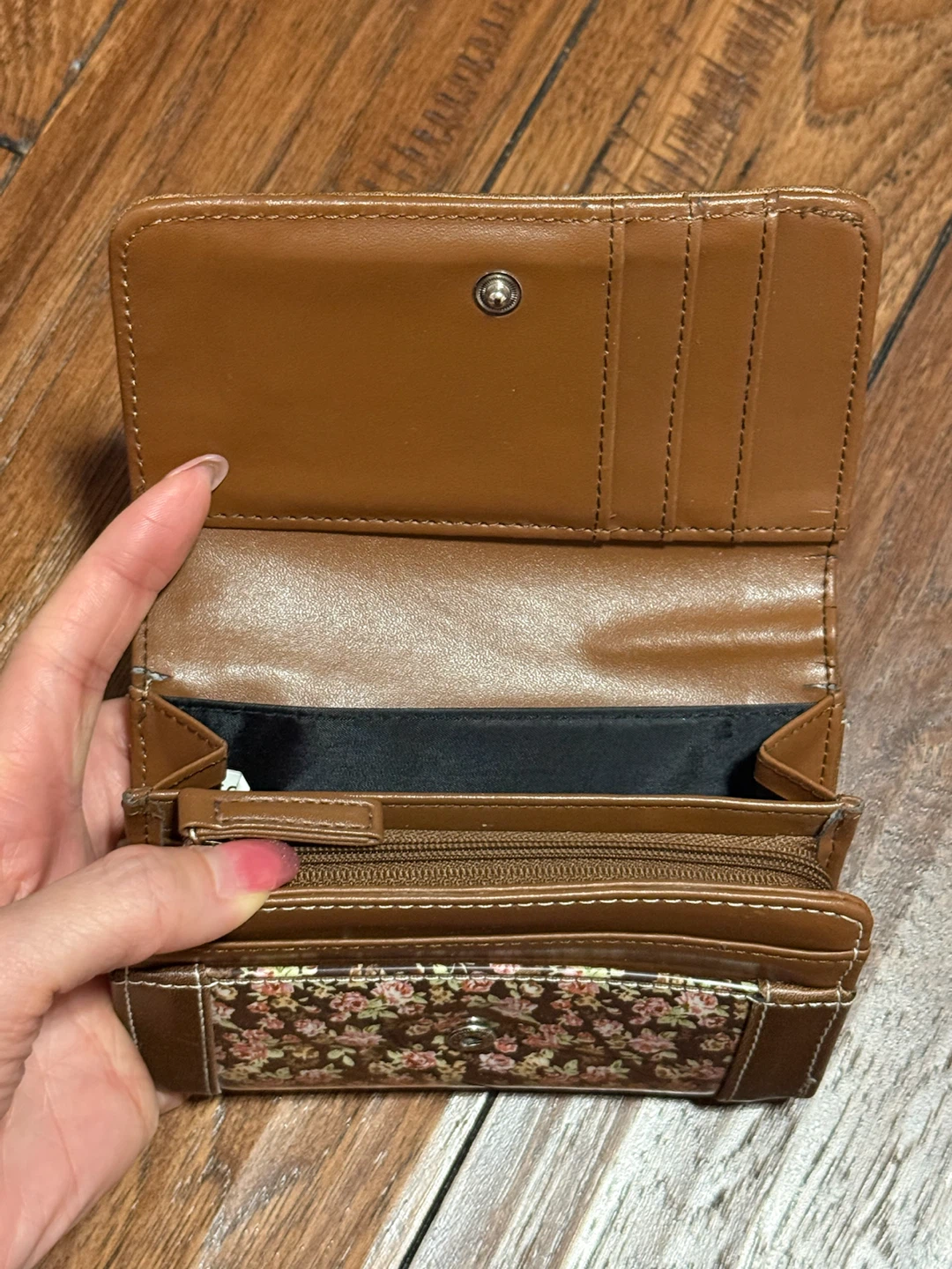 Brown Floral Bow Detail Wallet - photo 3