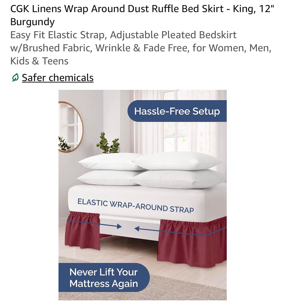 CGK Linens King Size Wrap Around Bed Skirt - photo 2