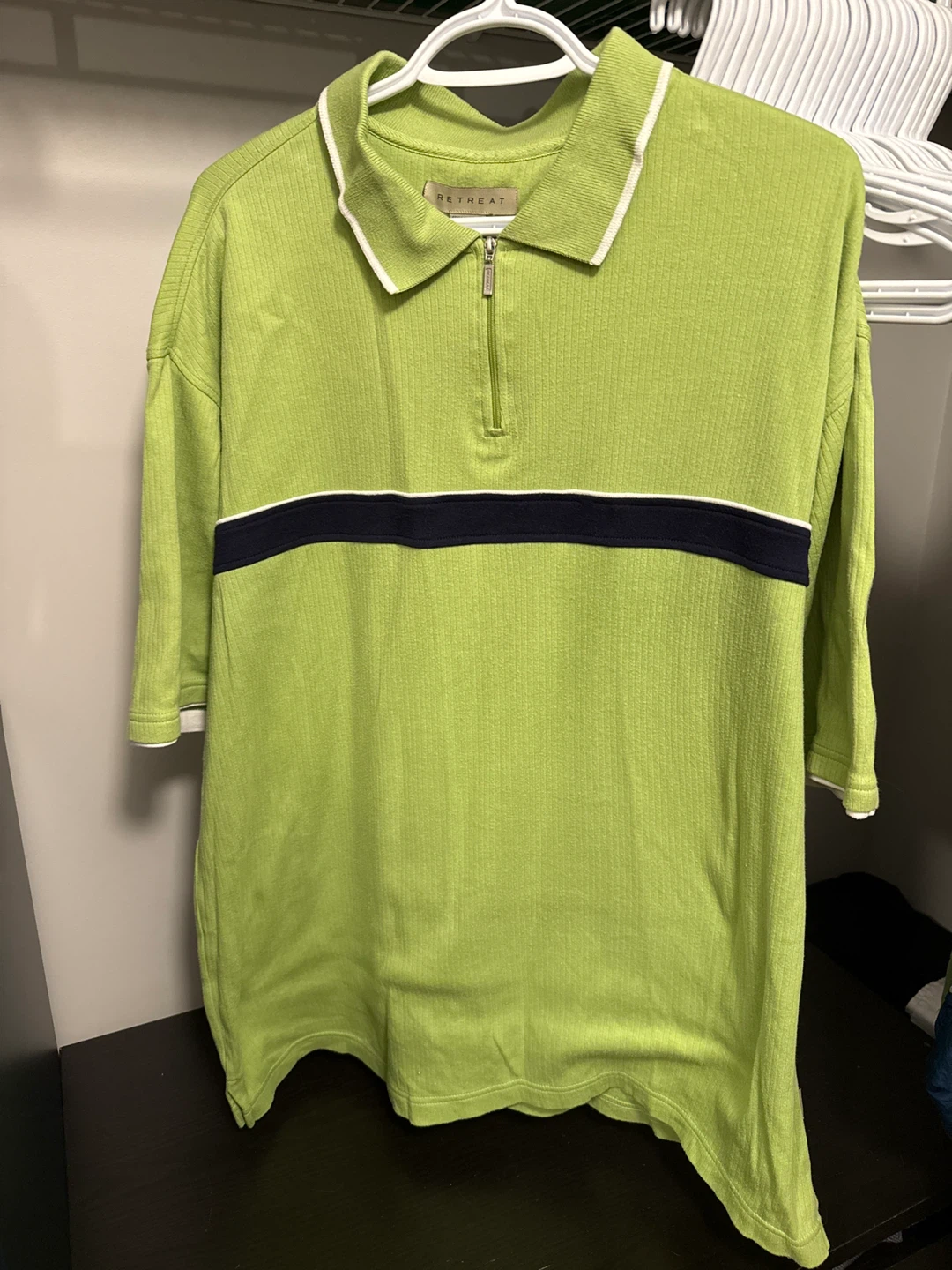 Vintage Retreat Quarter-Zip Ribbed Polo Shirt