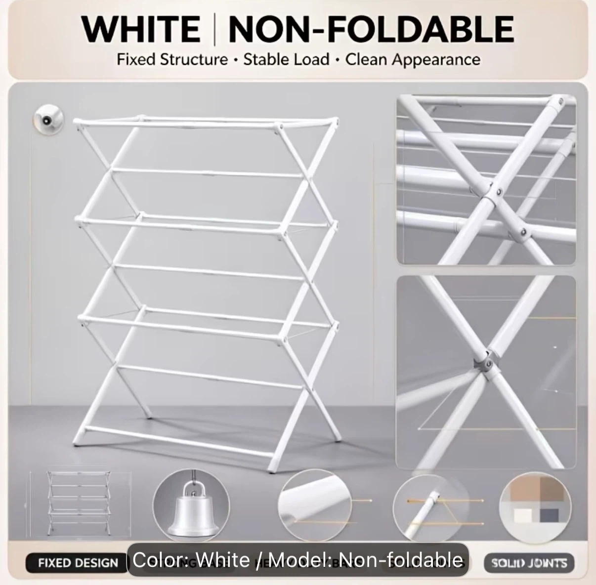 White Foldable Drying Rack - photo 2