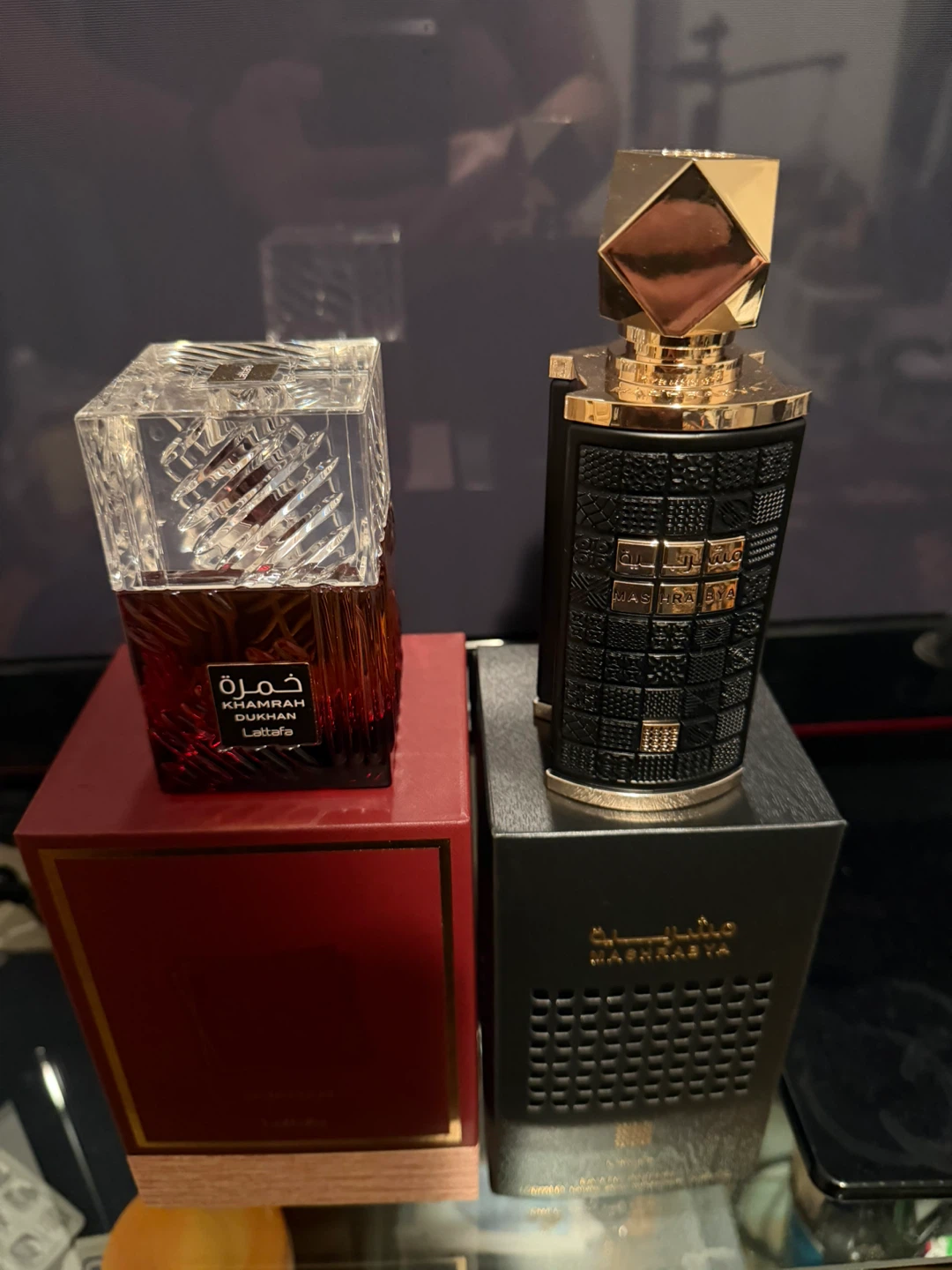 Lattafa Khamrah Dukhan and Mashrabya Perfume Set