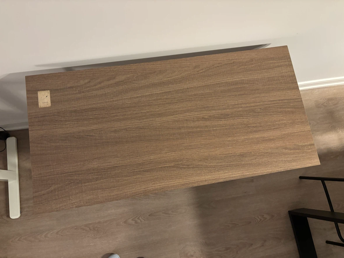 Wood-Finish Desk with Black Metal Frame - photo 2