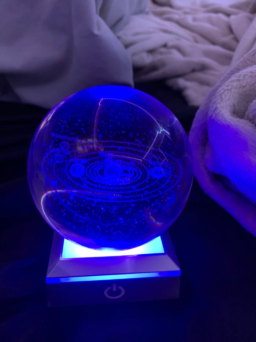 Solar System Crystal Ball with Lighted Stand - photo 2