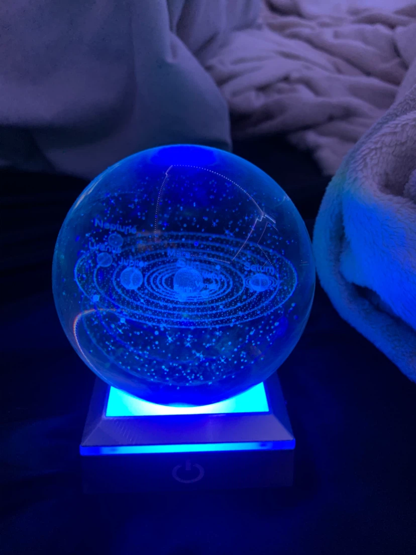 Solar System Crystal Ball with Lighted Stand - photo 3